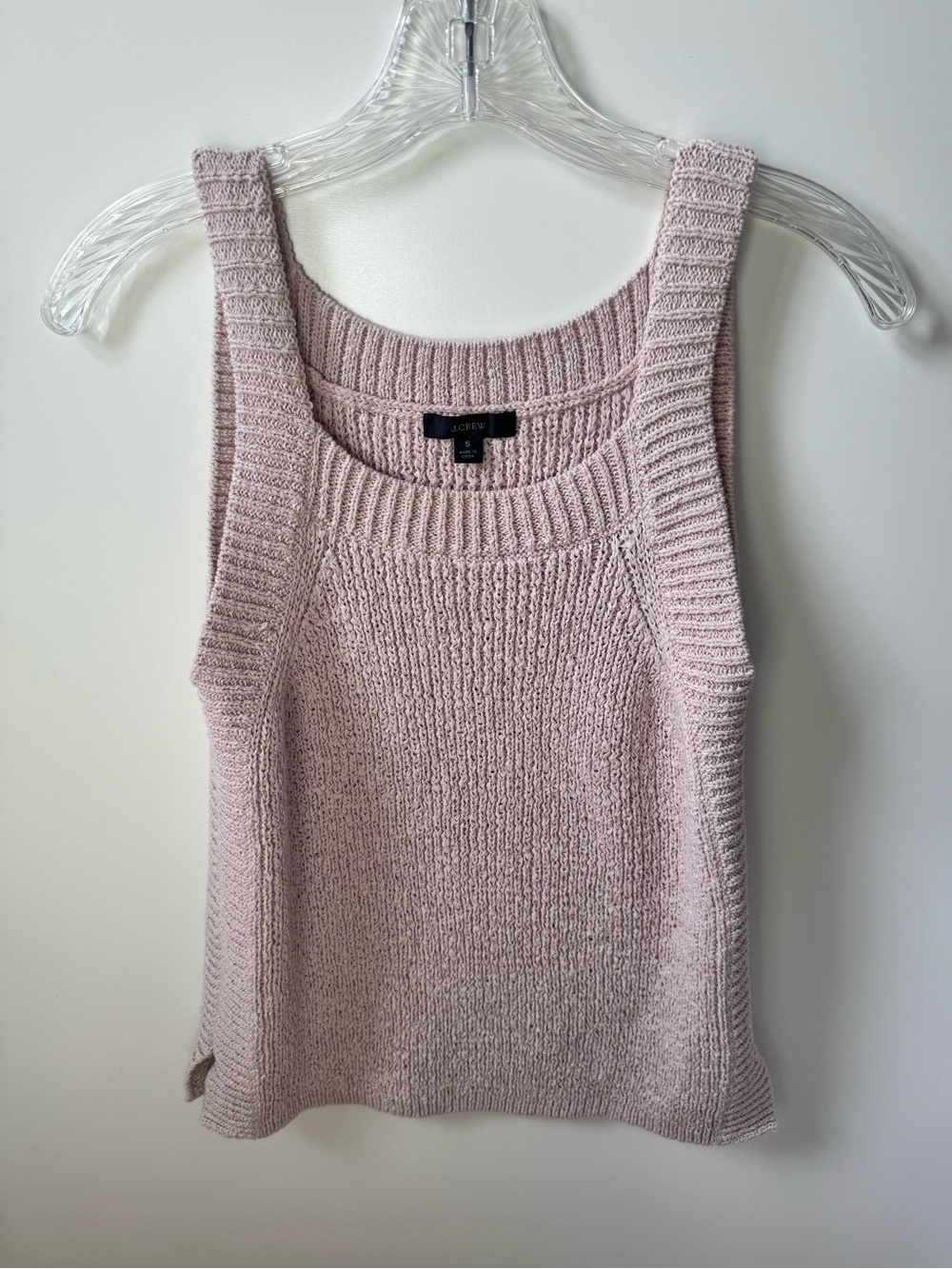 J.Crew Blush Pink Square Neck Sweater Tank Size S